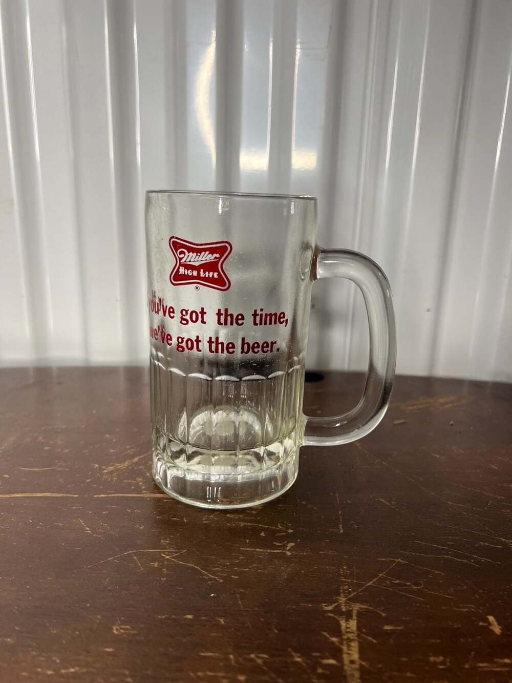 Vintage Miller High Life Clear Glass Beer Mug